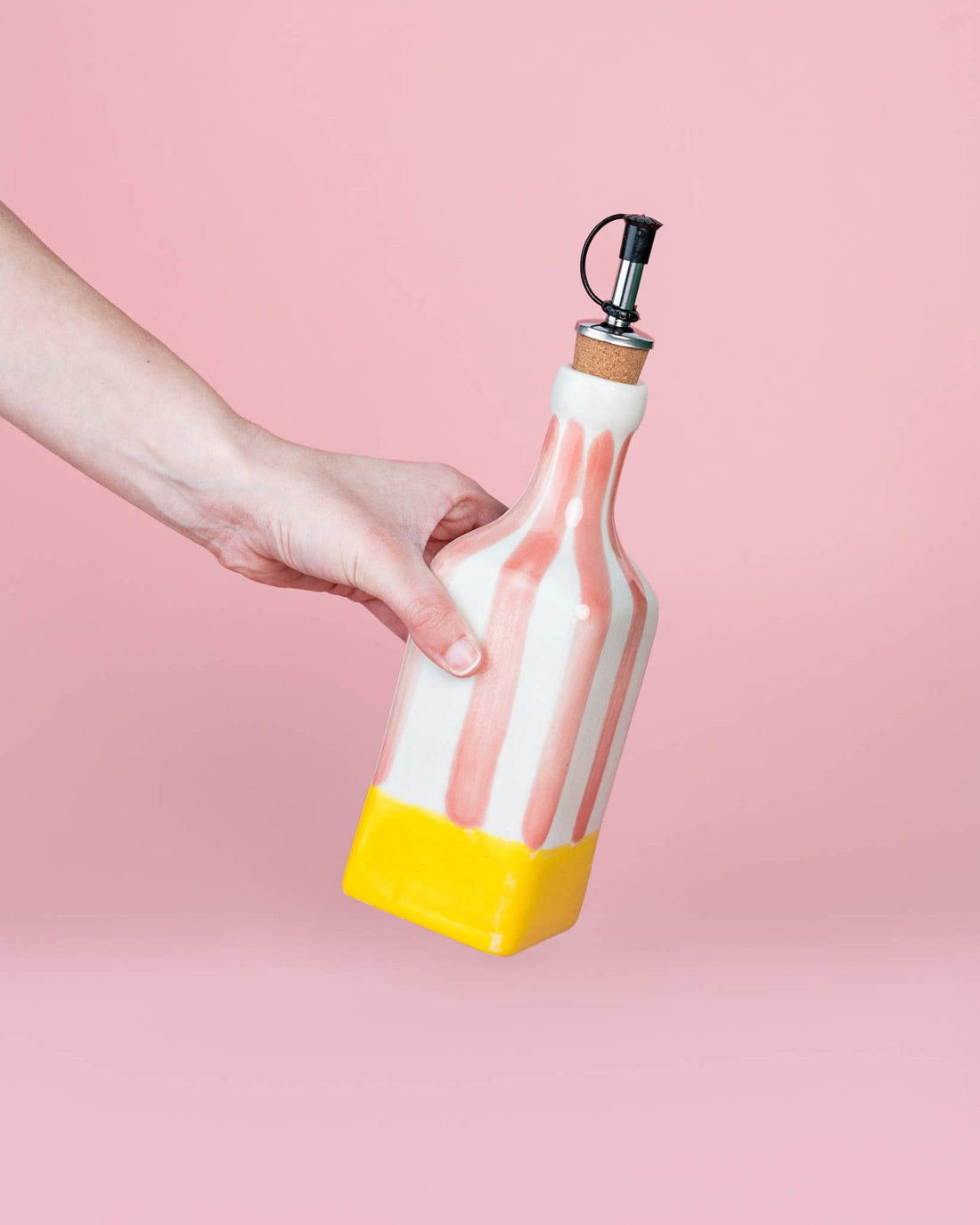 Ölflasche Valentina – Rosa/Gelb 475 ml