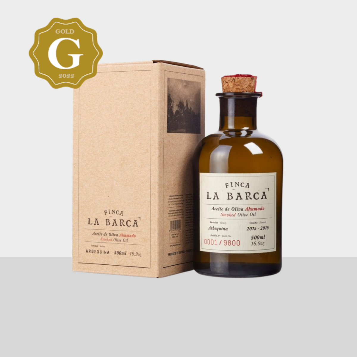 Geräuchertes Olivenöl Finca La Barca 250–500 ml