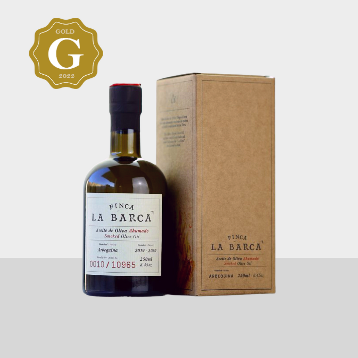 Geräuchertes Olivenöl Finca La Barca 250–500 ml